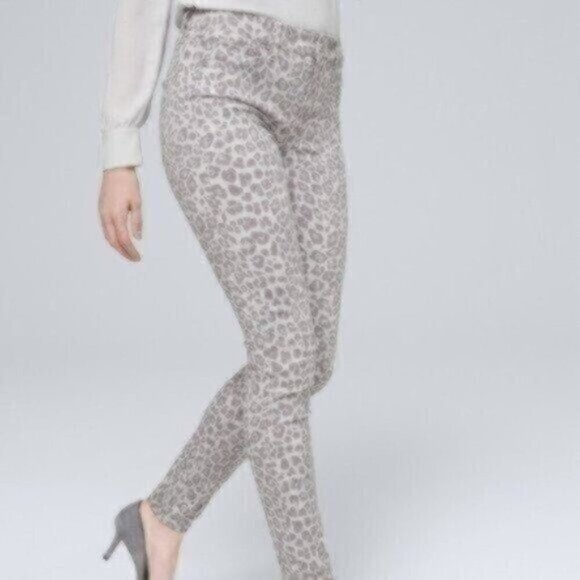NWT White House Black Market Sculpt High-Rise Leopard-Print Skinny Ankle Jeans - Picture 2 of 4